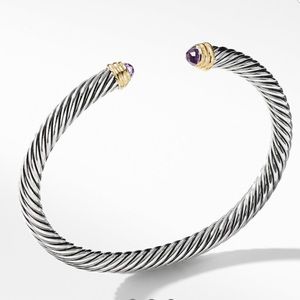David Yurman Cable Bracelet Amethyst 14K Gold, 5mm